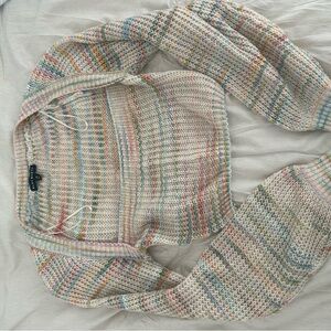Pastel Multicolor Cropped Knit Sweater